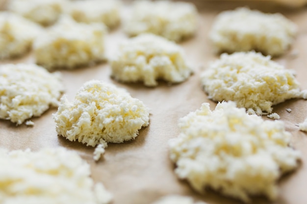 Close-up cookies sin cocer