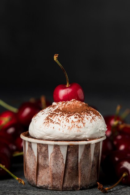 Close-up cupcake con canela