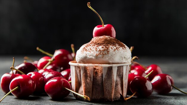 Close-up cupcake con canela