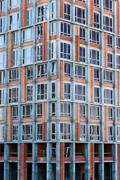 Close-up edificio de gran altura en construcción