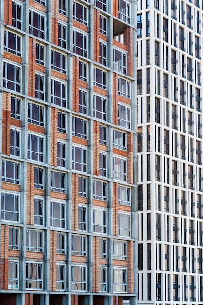 Close-up edificio de gran altura en construcción