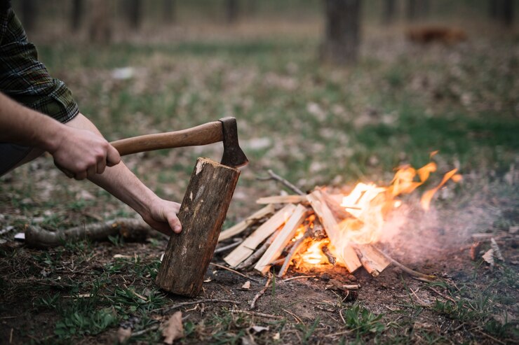 Photo Gratis close-up hand holding axe