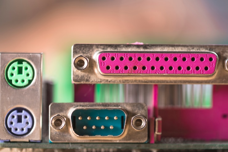 Photo Gratis close-up of adapter and usb ports of computer