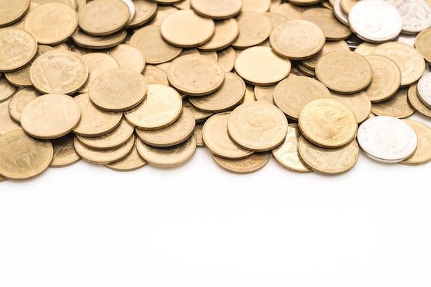 Close up texturas de monedas