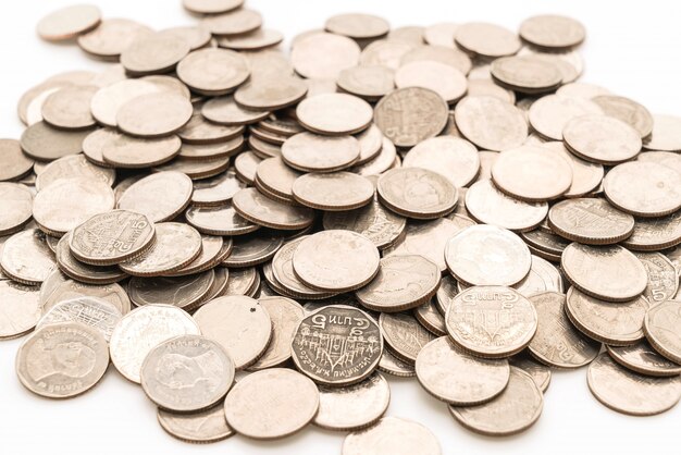 Close up texturas de monedas