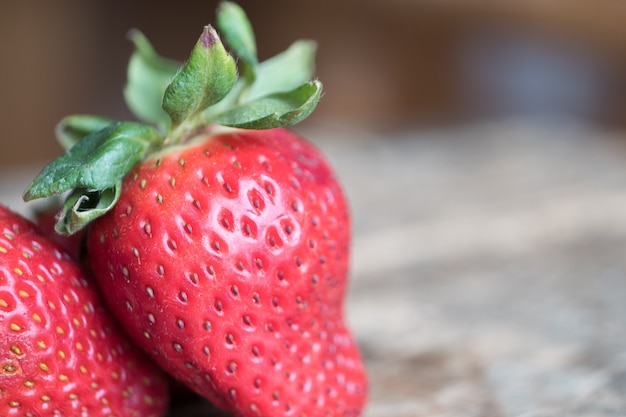 Closeup foto de fresas maduras frescas