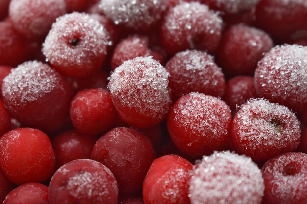 Closeup foto de frutos rojos helados