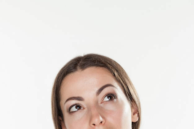 Closeup imagen de la cara de una bella mujer de negocios