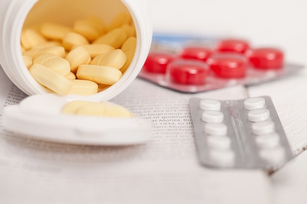 Closeup imagen de píldoras medicinales
