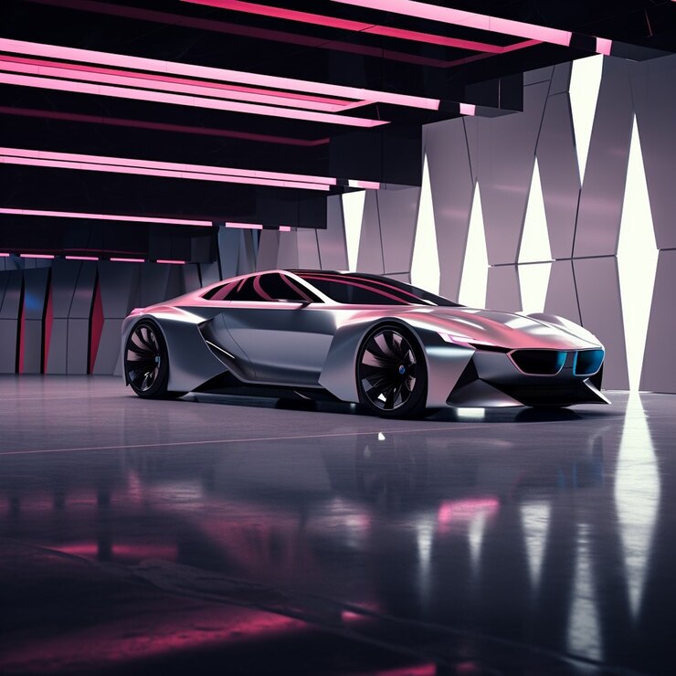 Foto gratuito coche 3d con colores vibrantes.