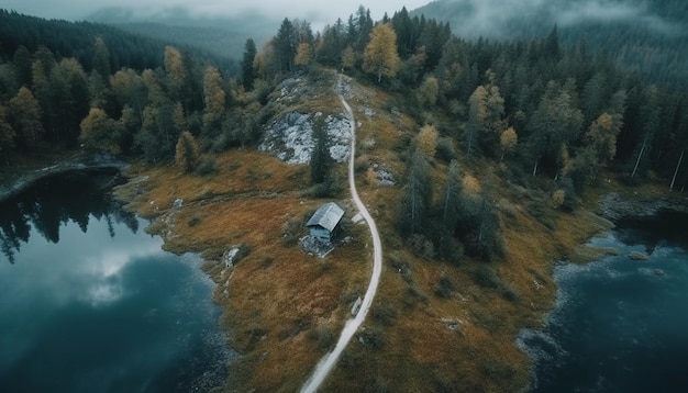 Foto gratuita el coche de aventuras extremas acelera la curva de la montaña generada por ia