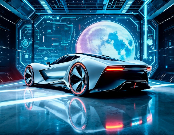 Foto gratuito coche deportivo futurista