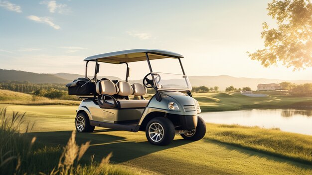 Coche de golf en el campo