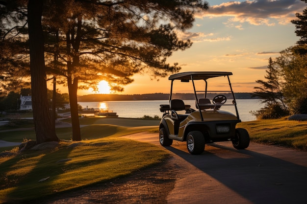 Coche de golf en el campo