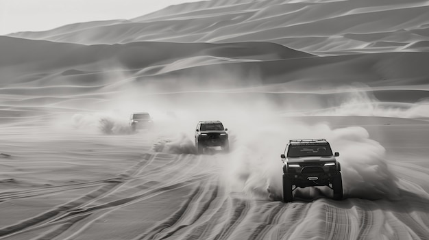 Foto gratuita coche todoterreno en el desierto