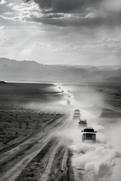 Foto gratuita coche todoterreno en el desierto