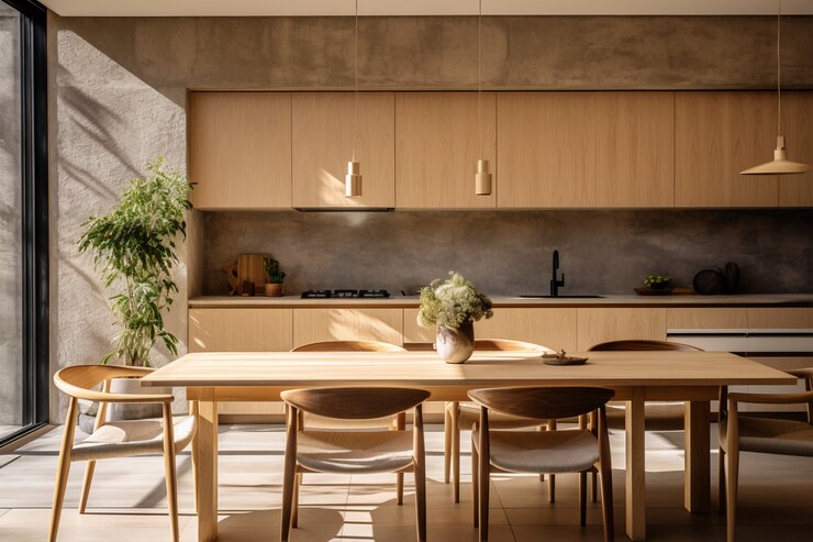 Foto gratuito cocina moderna con decoración interior y mobiliario contemporáneos.