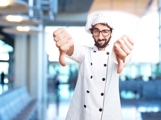 Foto gratuita cocinero loco expresión de enojo