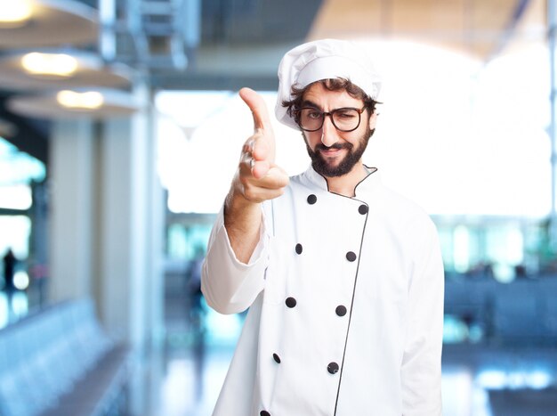 cocinero loco expresión de enojo