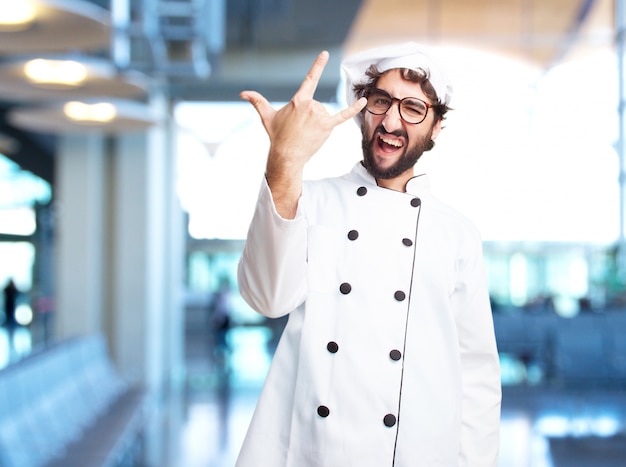 cocinero loco expresión de enojo