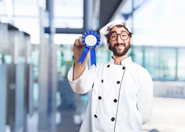 cocinero loco expresión feliz