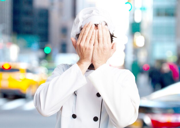 cocinero loco sorprendió expresión