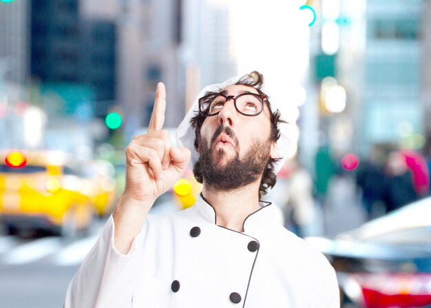 cocinero loco sorprendió expresión