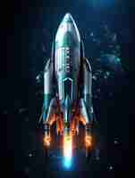 Foto gratuita cohete espacial futurista con un diseño de fantasía