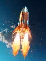 Foto gratuita cohete espacial futurista con un diseño de fantasía