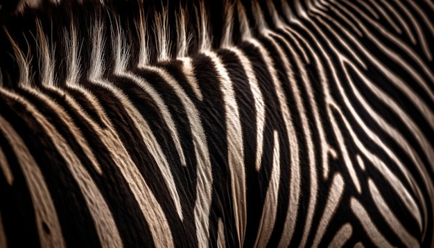 La cola rayada de cebra agrega elegancia a la naturaleza generada por IA