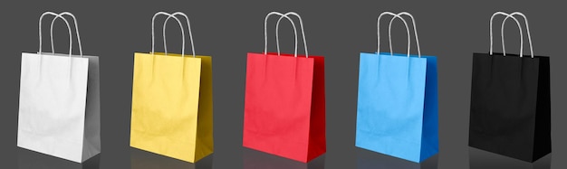 Foto gratuita colección de bolsas de papel de colores