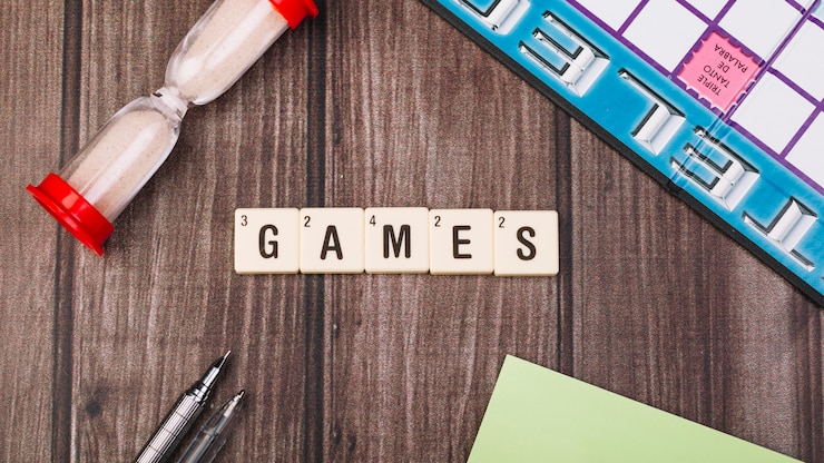 Foto gratuito colección de cubos con título de juegos.