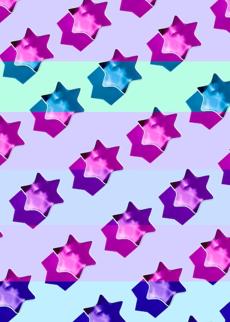 Colección de formas de galletas de estrellas con rellenos.