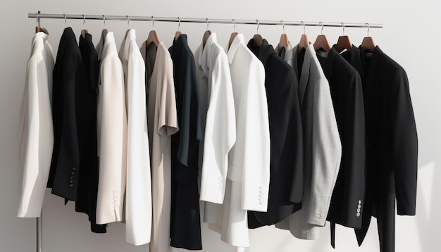 Colección de ropa elegante en tienda boutique moderna generada por AI