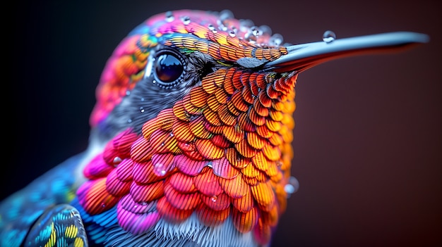 El colibrí de colores vívidos en la naturaleza