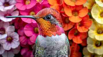 Foto gratuita colibrí de colores vivos en el entorno natural