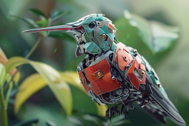 Foto gratuita el colibrí robot futurista