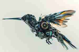 Foto gratuita el colibrí robot futurista