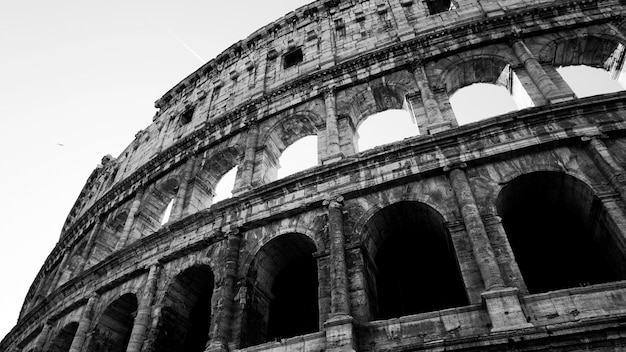 Coliseo blanco y negro en Roma