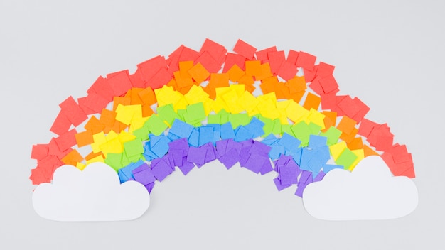 Foto gratuita collage de arcoíris colorido del día del orgullo lgbt