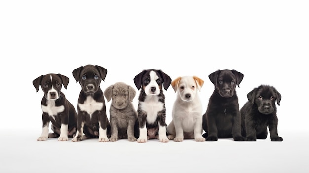 Un collage de cachorros de diferentes colores