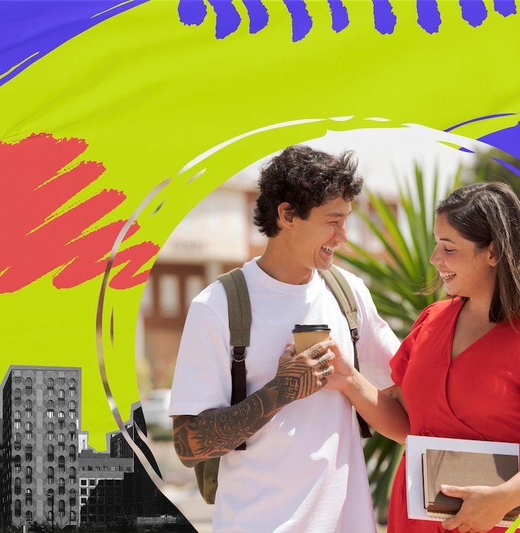Foto gratuito collage de ciudad comprometida con la educación