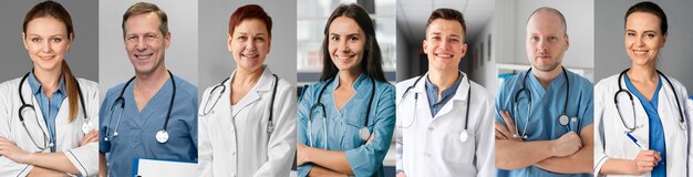 Collage de colección de personas médicas