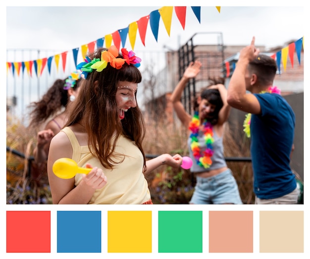 Collage de muestras de colores de moda