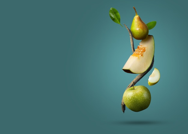 Collage de texturas de frutas 3d