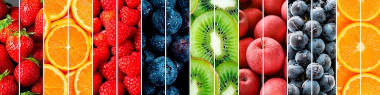 Foto gratuito collage de texturas de frutas deliciosas