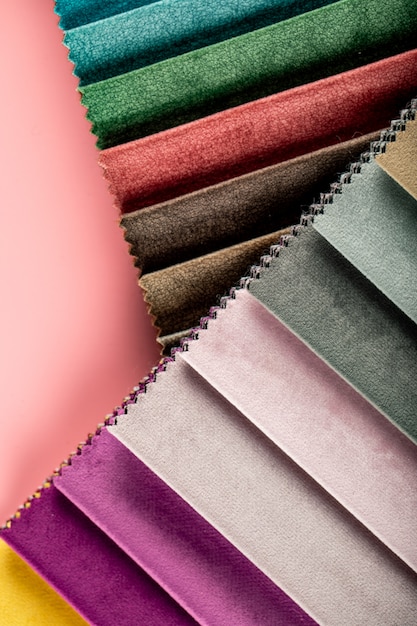 Color mixto confección de tejidos de cuero en catálogo