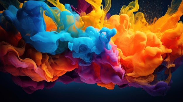 Los colores arremolinados interactúan en una danza fluida sobre un lienzo que muestra tonos vibrantes y patrones dinámicos que capturan el caos y la belleza del arte abstracto.