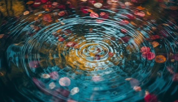 Colores vibrantes en ondas de agua de movimiento borroso generadas por IA