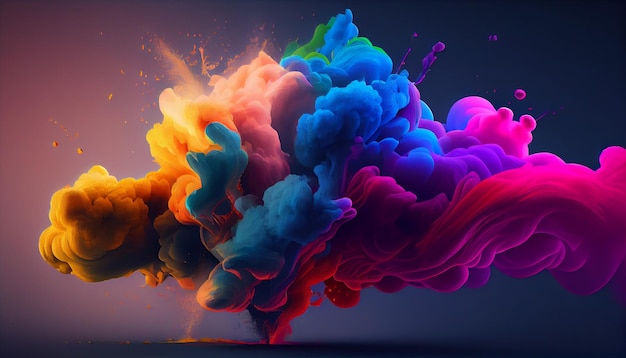 Colores vibrantes que se arremolinan en un caos submarino futurista generado por IA